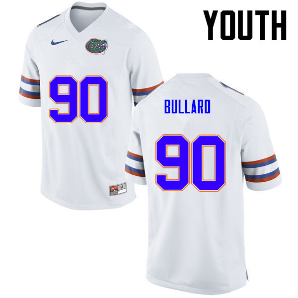 Youth Florida Gators #90 Jonathan Bullard College Football Jerseys-White